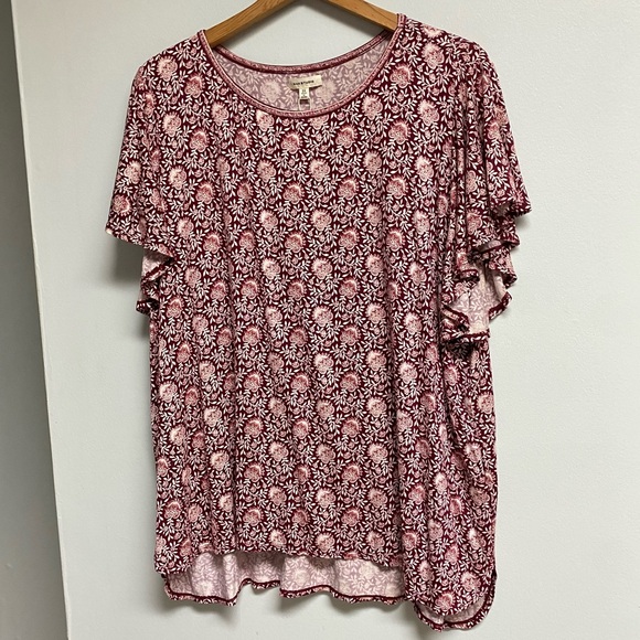 NWT MAX STUDIO FLUTTER SLEEVE TOP - 2X - Picture 5 of 9